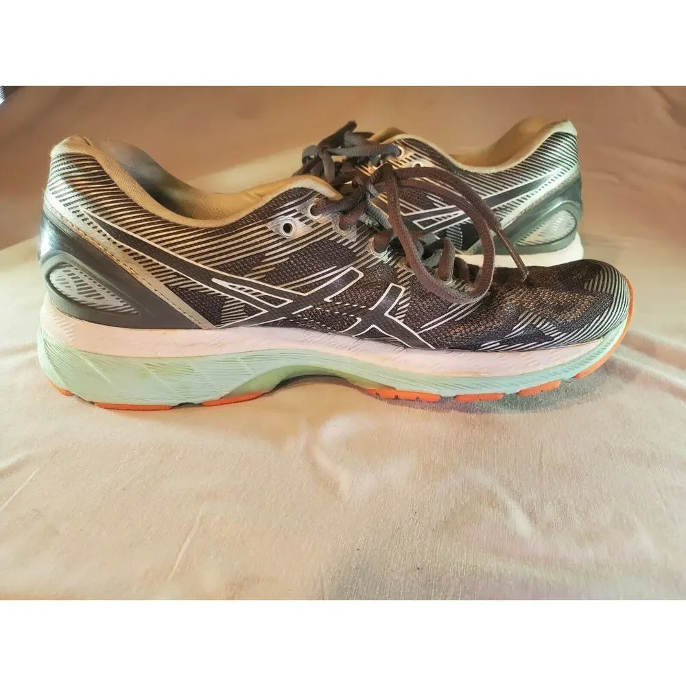 Womens ASICS GEL NIMBUS 19 Running Shoes SIZE 8 M Grey / Aqua Coral $179 MSRP